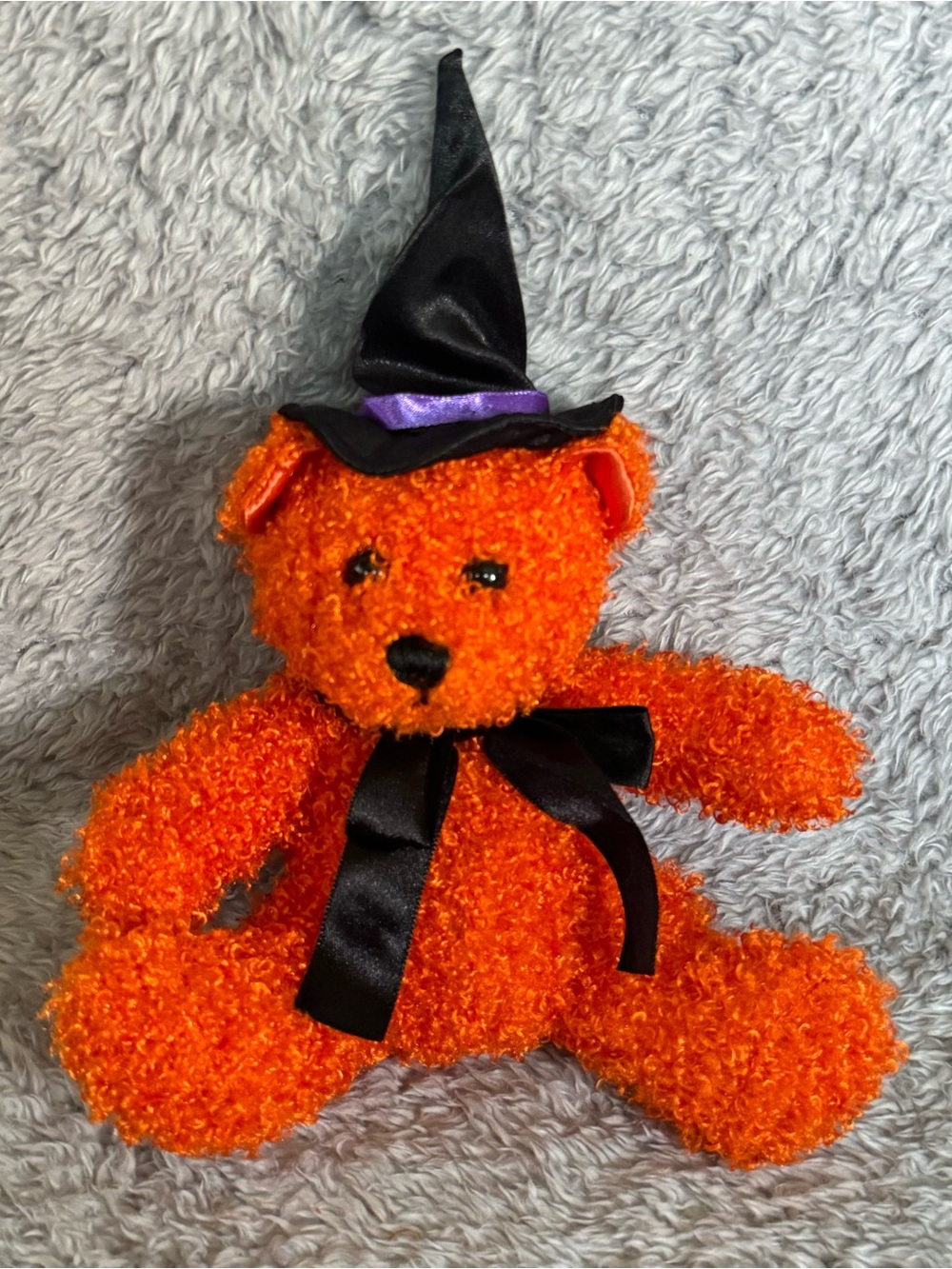 Kids Preferred Orange Curly Fur Bear Plush Stuffed Animal Toy Halloween Witch - Picture 2 of 8
